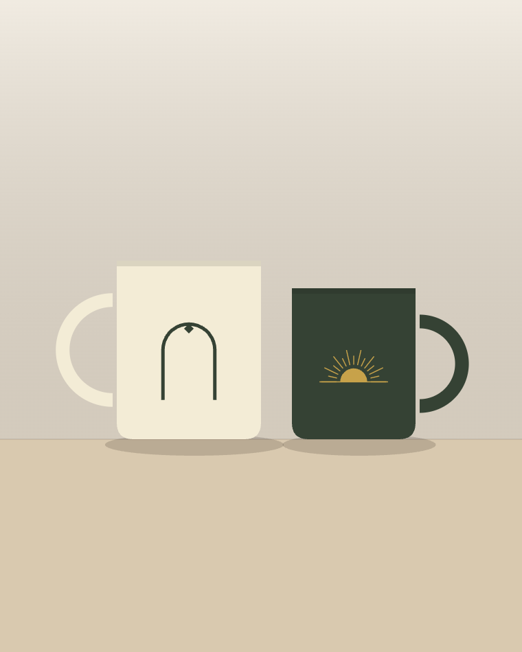 Illustrated mug still life