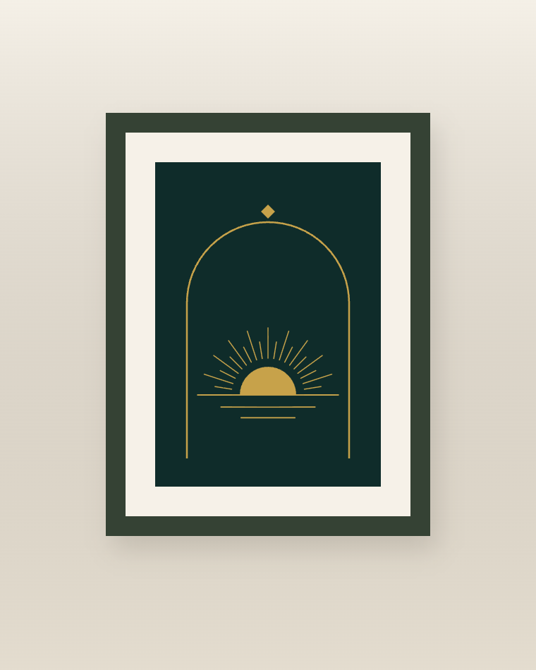 Framed illustrated print